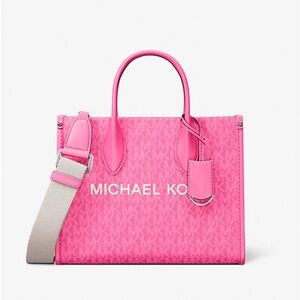 Mirella Small Signature Logo Crossbody Bag in Dragonfruit